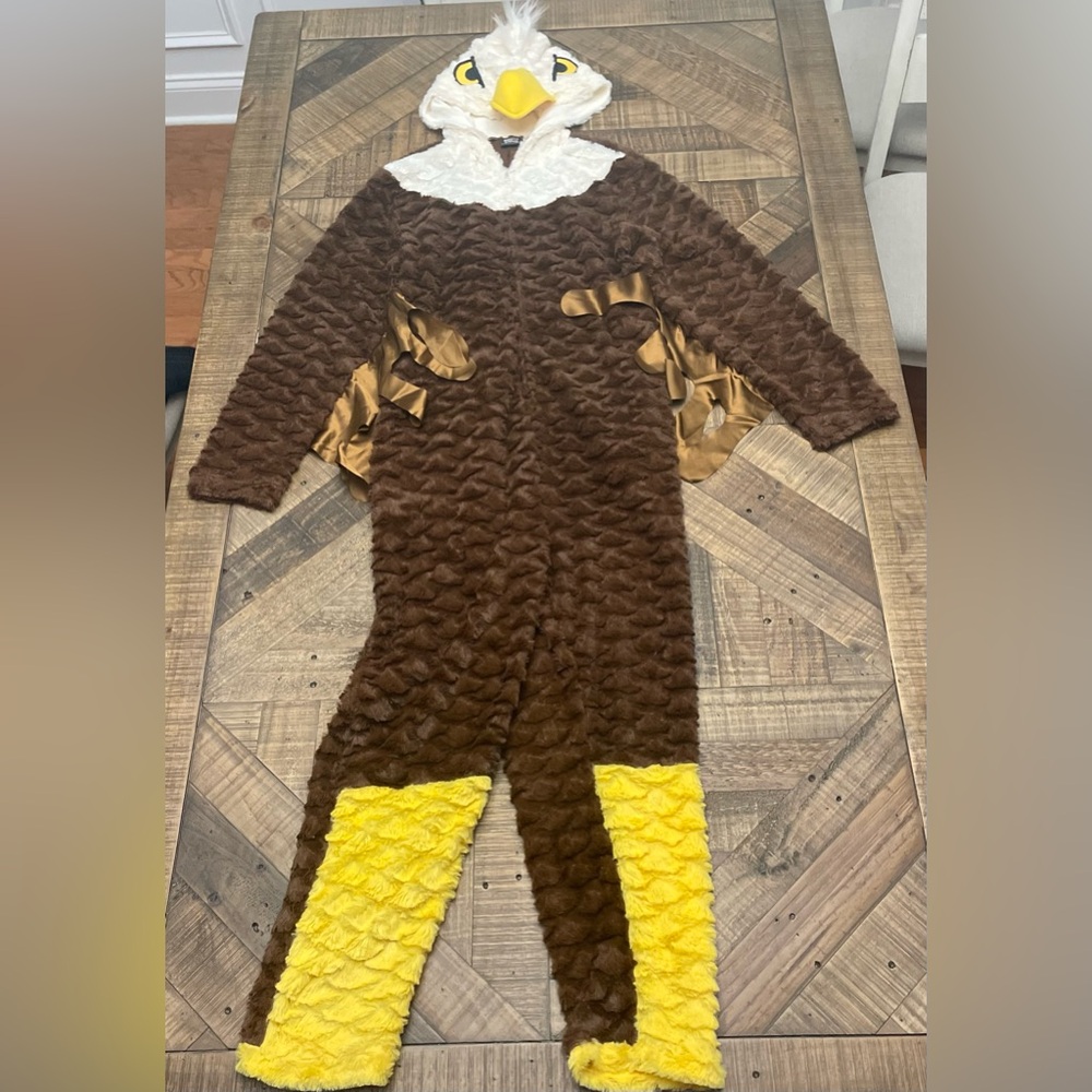 Men's Eagle Hooded Onesie - Brown/Yellow